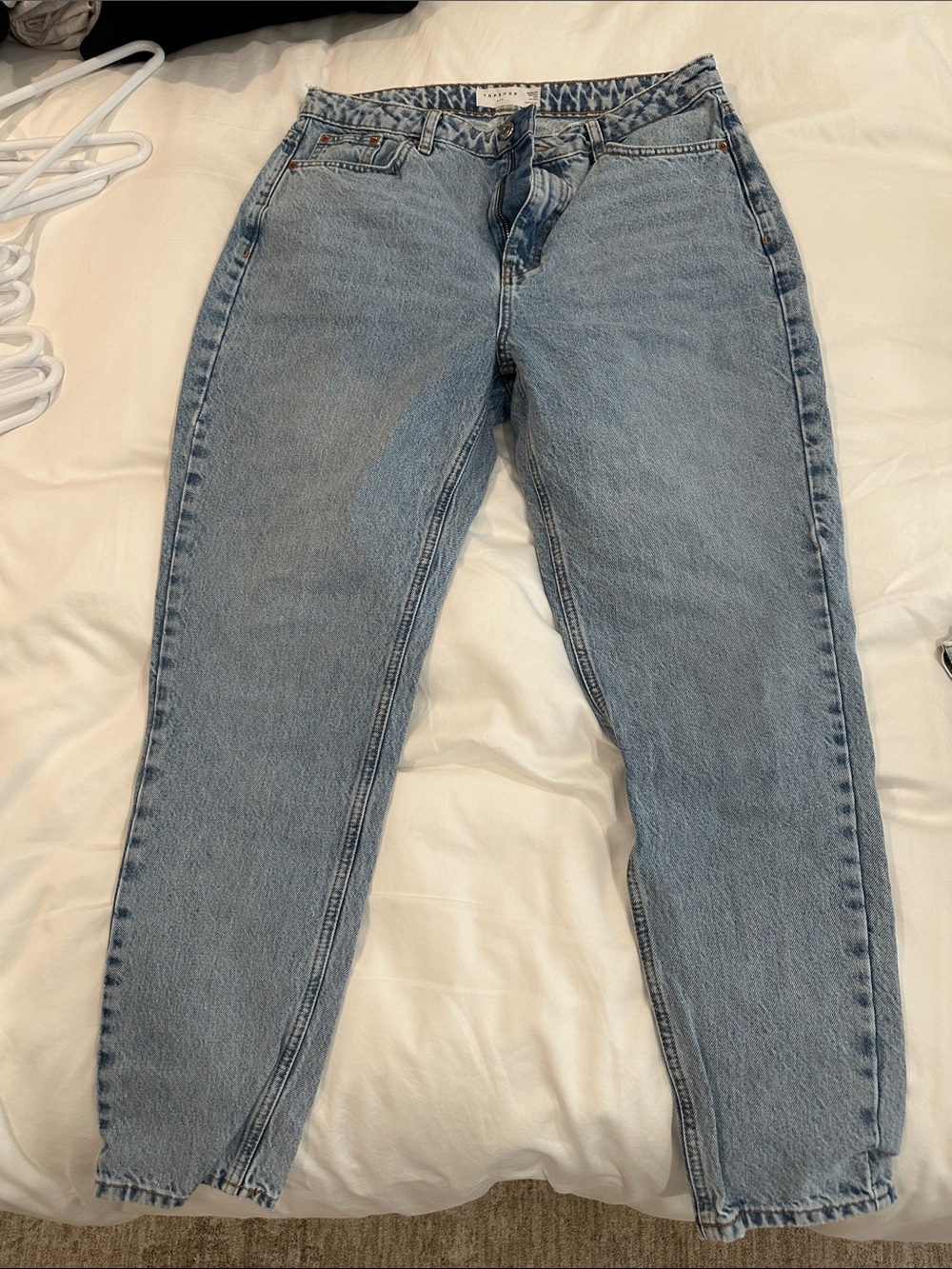 Topshop Light Blue Straight Leg Jeans